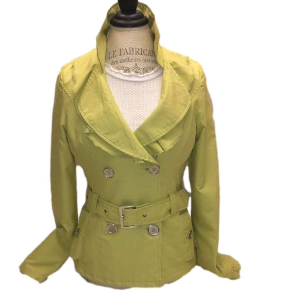 NWOT WOMENS JOUJOU DOUBLE BREASTED VNECK TRENCH COAT SIZE MEDIUM - Picture 1 of 11